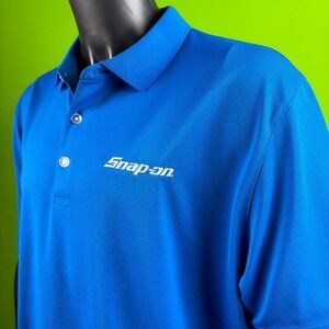 CALLAWAY Snap-on Opti-Dri Performance Polo Mens 2X Blue Shirt Short Sleeve Logo